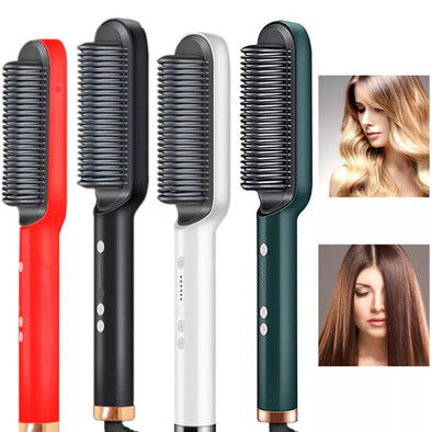 Hair Straightner Iron Brush 2-in-1 Hair Comb