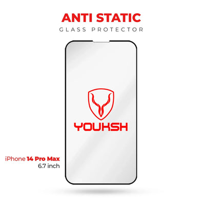 YOUKSH Apple iPhone 14 Pro Max Anti Static Glass Protector With YOUKSH Installation Kit