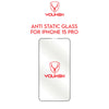 YOUKSH Apple iPhone 15 Pro Anti Static Clear Glass Protector With YOUKSH Installation Kit