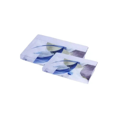Serving Tray Plastic Blue (Set of 2)