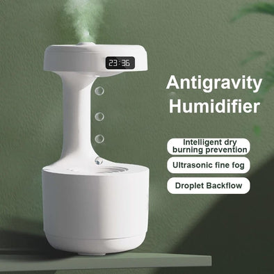 Smooth Sailing Antigravity Humidifier | Ultra-quiet Room Humidifier, Anti-gravity Usb Mini Humidifier, Water Drop Light Effects, Led Clock For Office