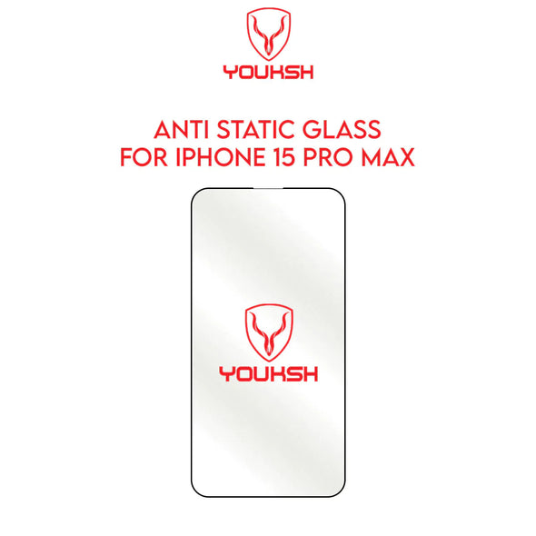 YOUKSH Apple iPhone 15 PRO MAX Anti Static Clear Glass Protector With YOUKSH Installation Kit